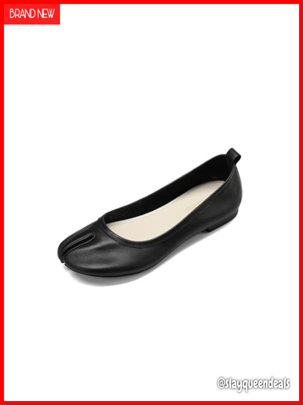 Genuine Leather Tabi Split Toe Ballet Flats Slip On Minimalist Women's Shoes